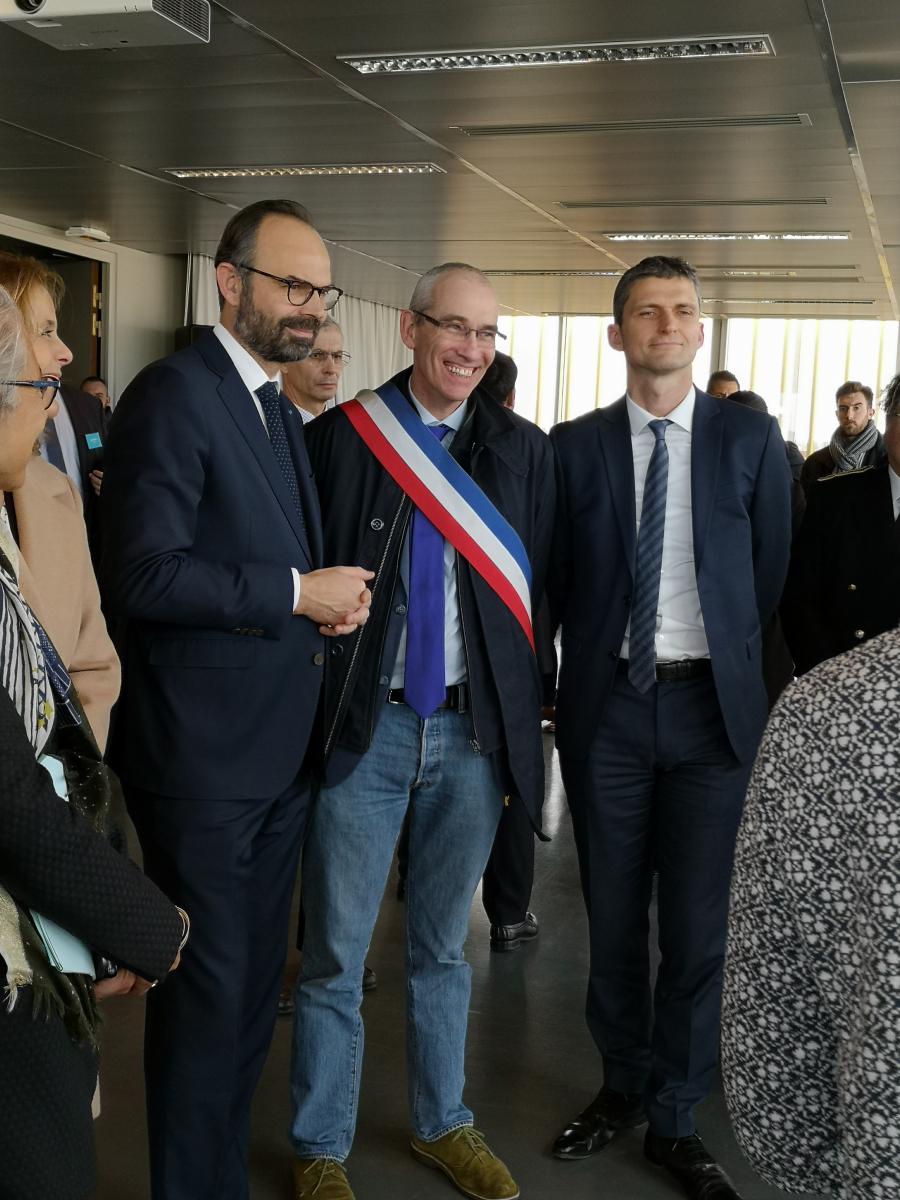 Visite du Premier Ministre Edouard Philippe jeudi 7 fvrier 2019 au port de Gennevilliers